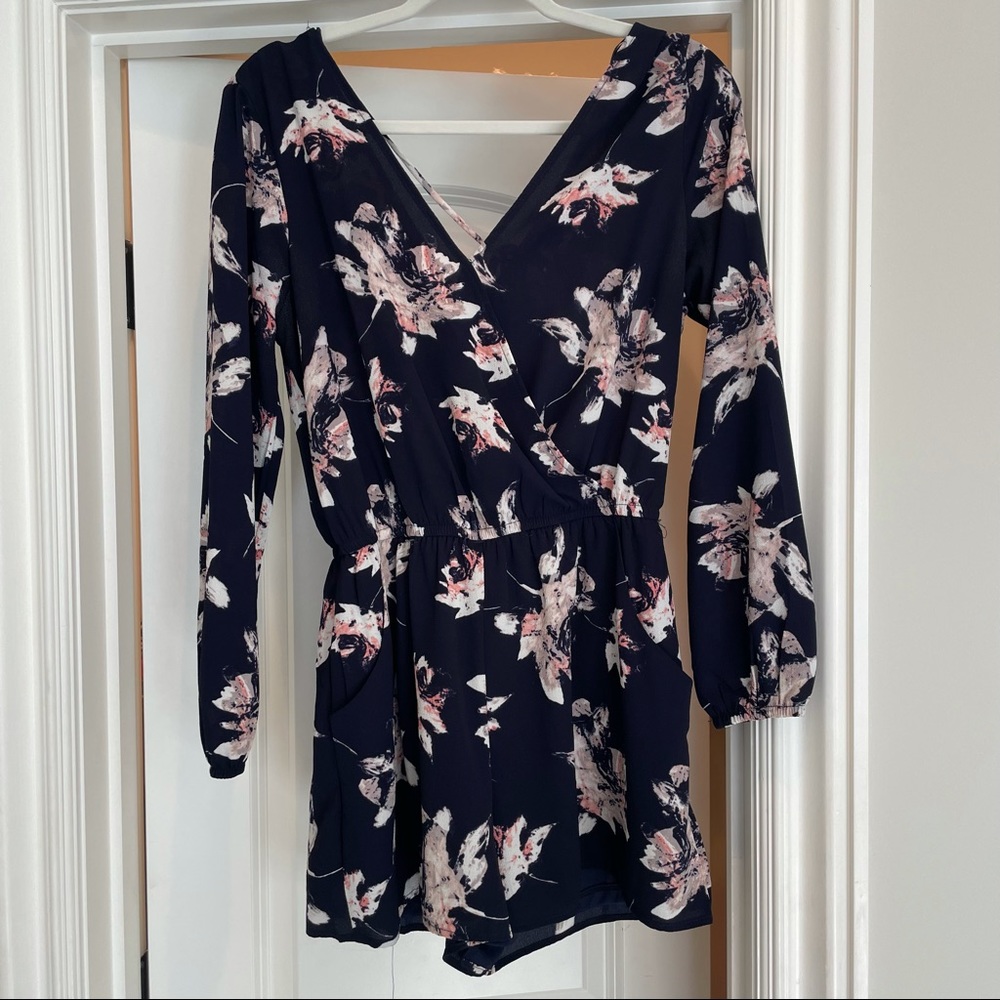 One Clothing Los Angeles Navy Floral Romper